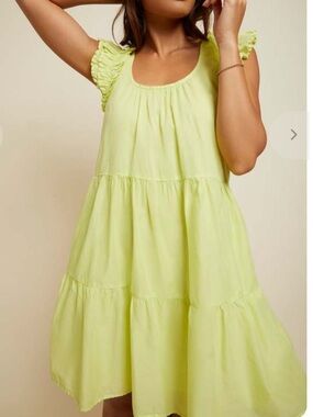 NATION LTD- Luella Yellow Tiered Mini Dress XS